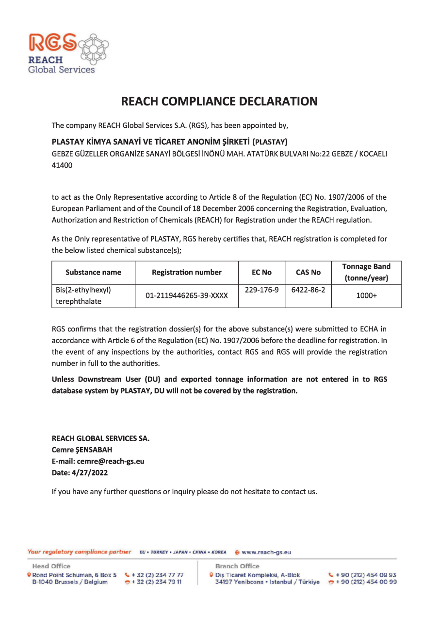 REACH Uygunluğu
