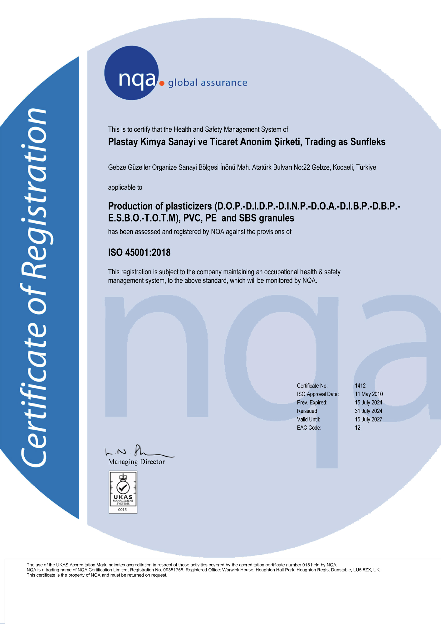 ISO 45001 - Occupational Health and Safety Management System